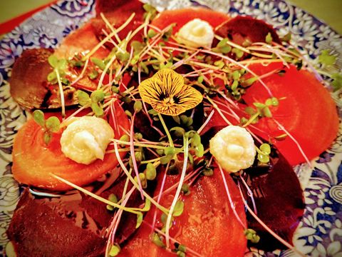 Salade bereid aan boord